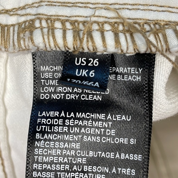 BDG High Rise Mom Jeans Ivory White Contrast Tan Stitch Urban Outfitters Sz 26 - Picture 14 of 14